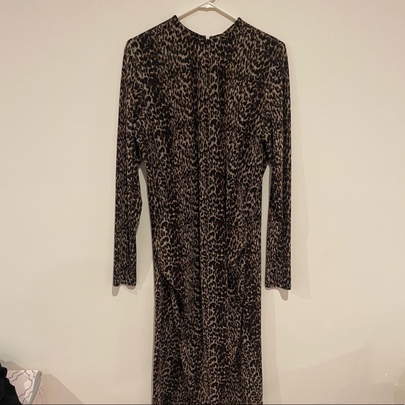 Christian siriano long sleeve leopard cheetah dress